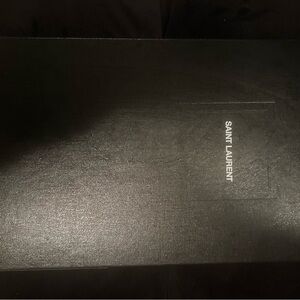 Saint Laurent Black Clutch with Gold Logo